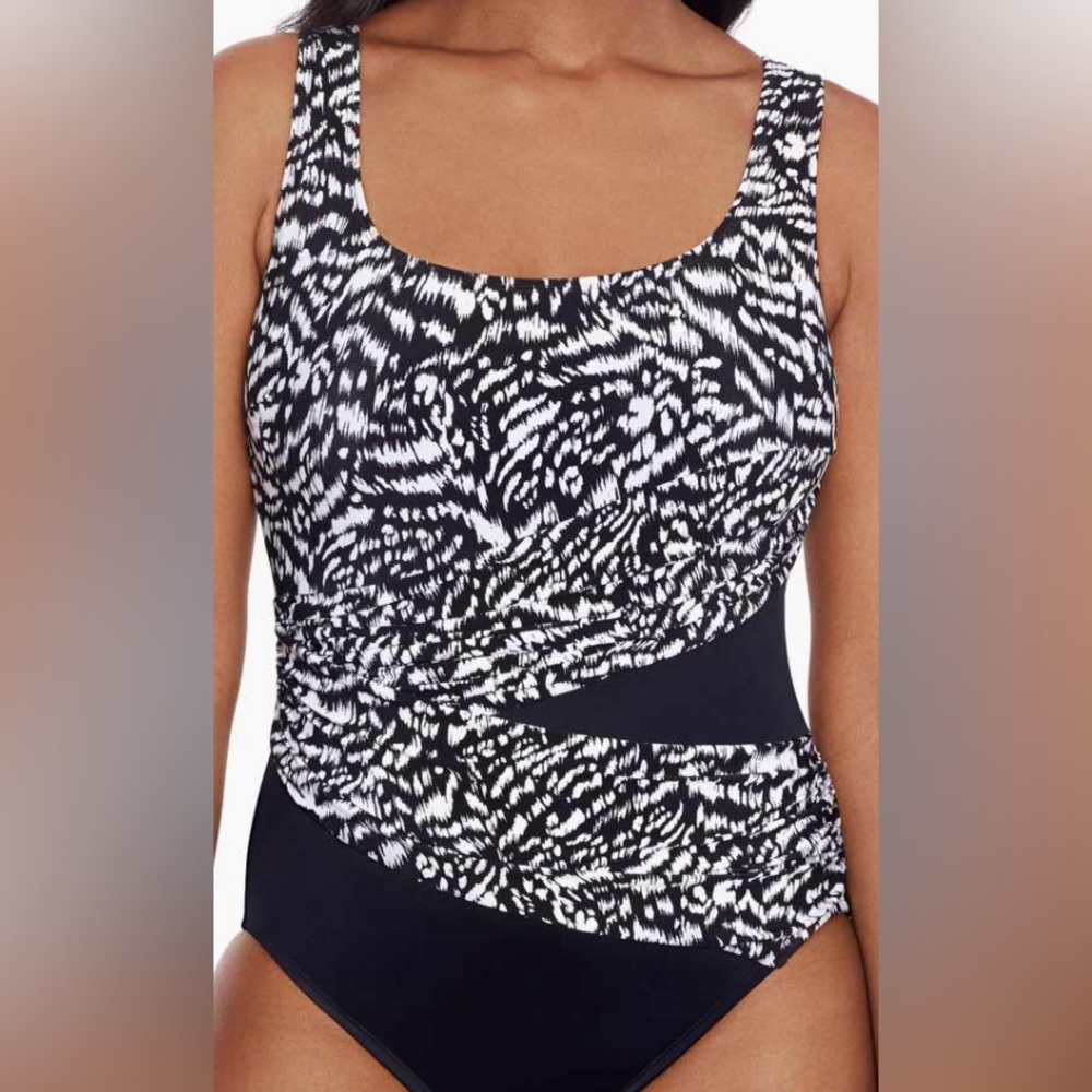 Brand New with Tags  Longitude
Wrap Sash Tank Long Torso One Piece Swimsuit, 14